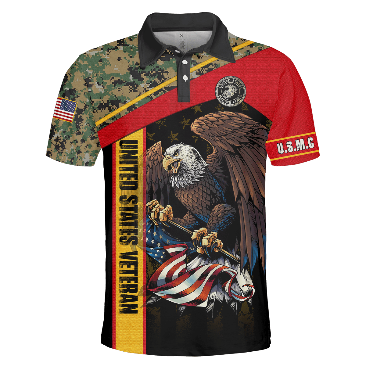US Marine - American Bald Eagle Flag Unisex Shirts MON04112204-MC , Gifts for veterans, easychoo.com