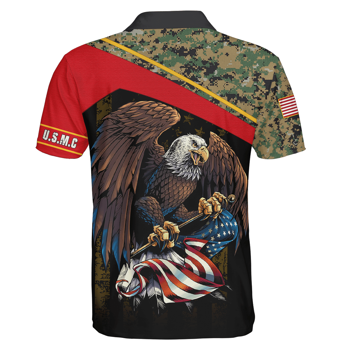 US Marine - American Bald Eagle Flag Unisex Shirts MON04112204-MC , Gifts for veterans, easychoo.com