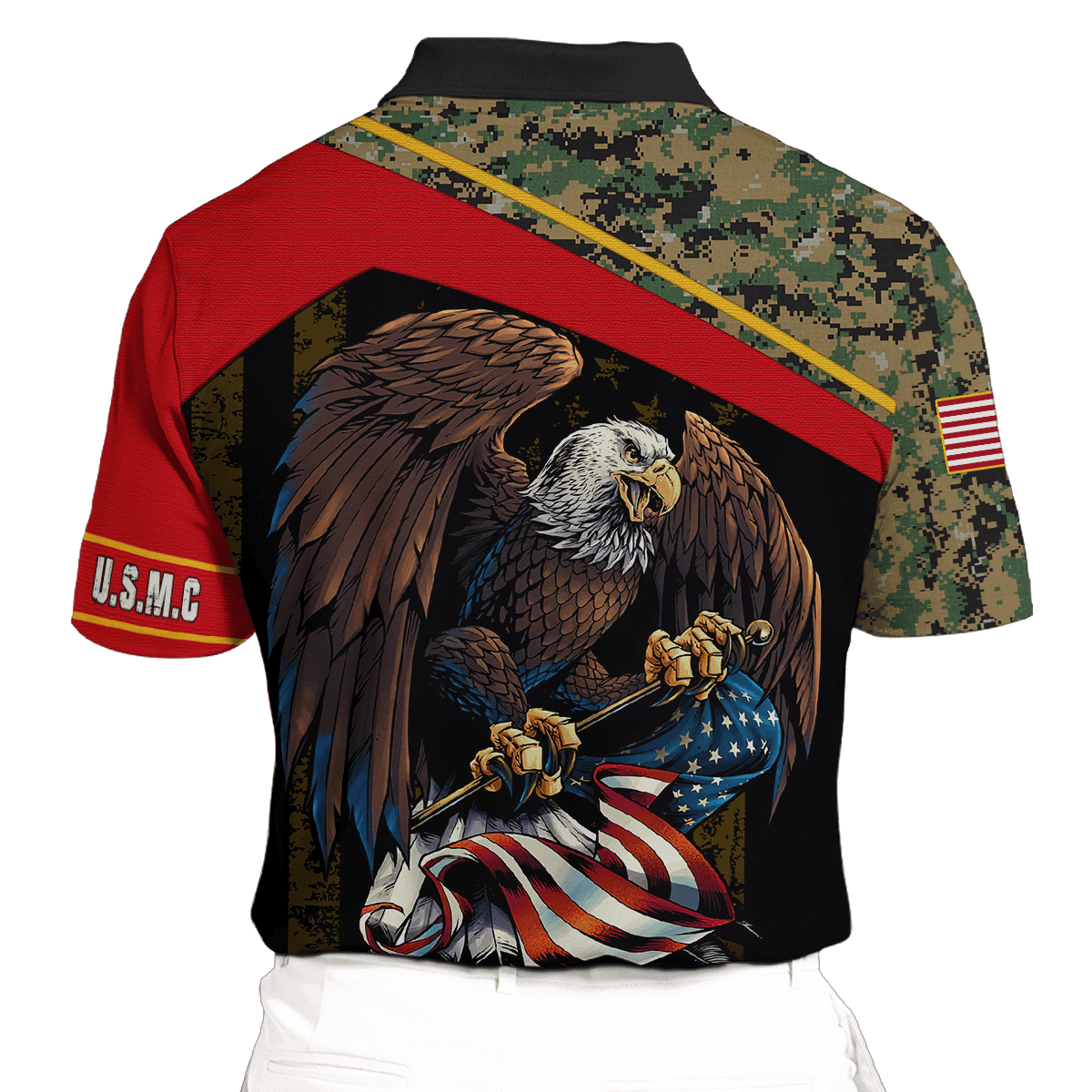 US Marine - American Bald Eagle Flag Unisex Shirts MON04112204-MC , Gifts for veterans, easychoo.com