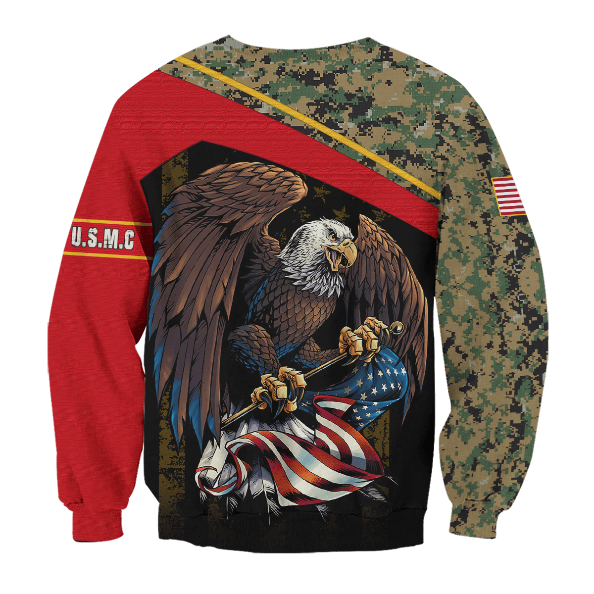 US Marine - American Bald Eagle Flag Unisex Shirts MON04112204-MC , Gifts for veterans, easychoo.com