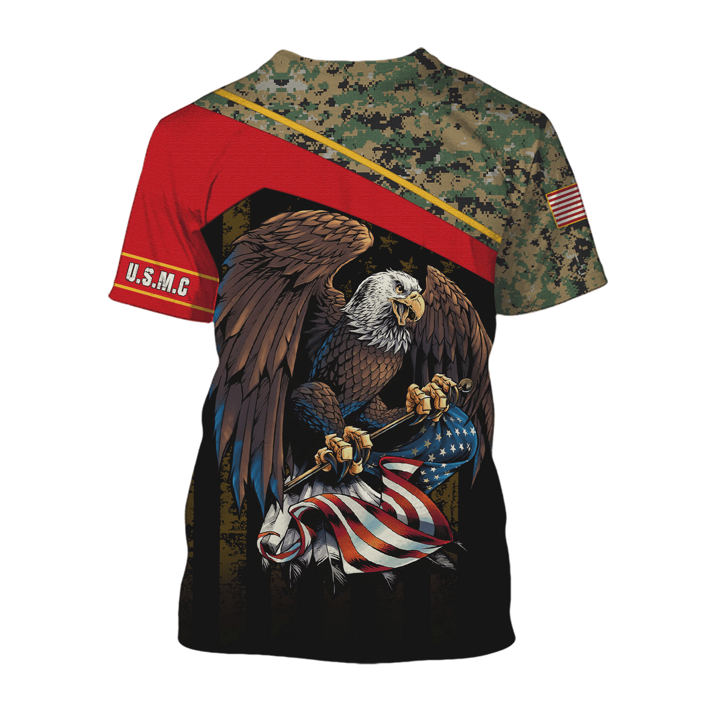 US Marine - American Bald Eagle Flag Unisex Shirts MON04112204-MC , Gifts for veterans, easychoo.com