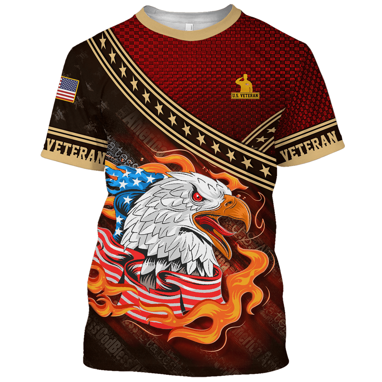 EAGLE AMERICAN FLAG - POLO WITH POCKET , Gifts for veterans