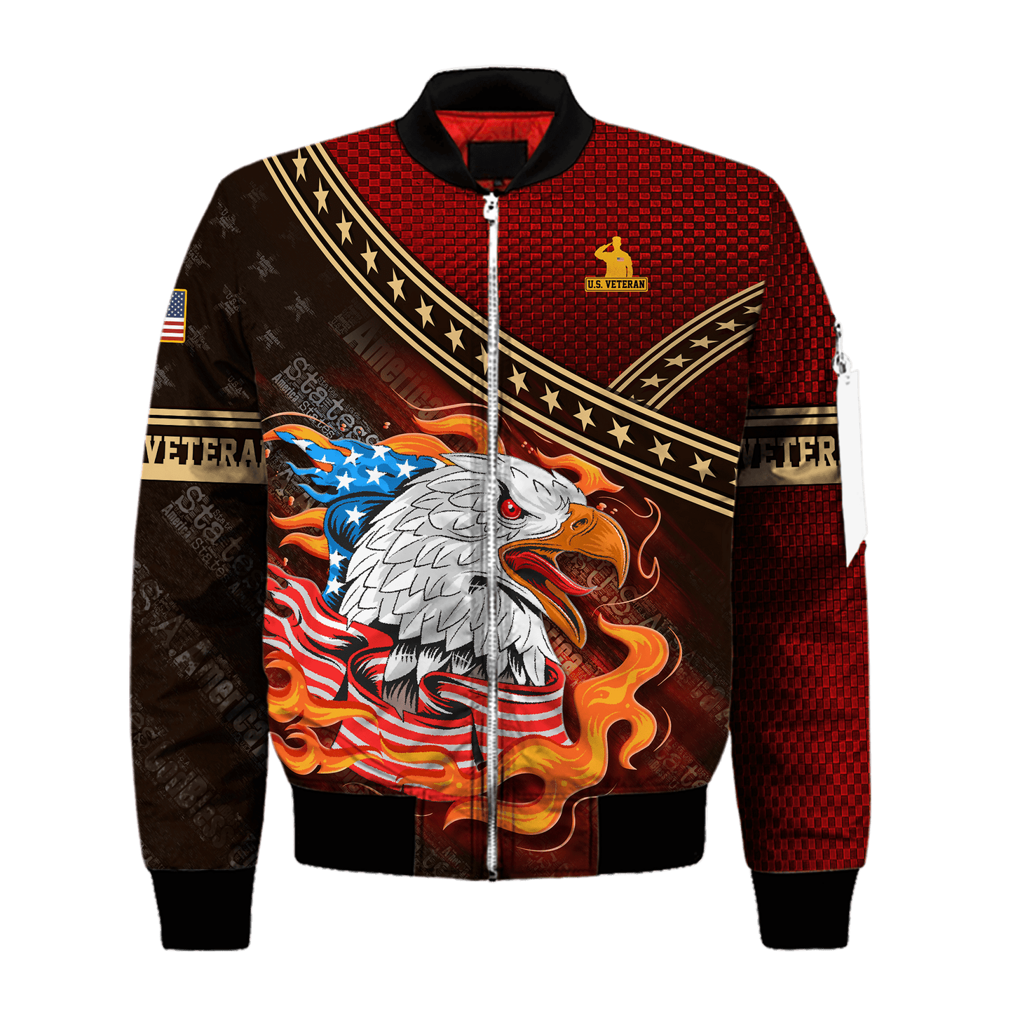 EAGLE AMERICAN FLAG - POLO WITH POCKET , Gifts for veterans