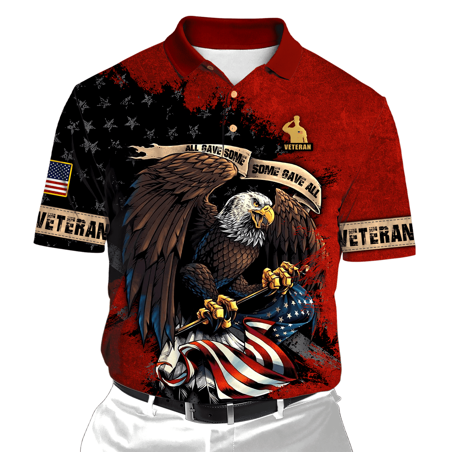 Memorial Day - All Gave Some Some Gave All - Unisex Polo With Pocket , Gifts for veterans