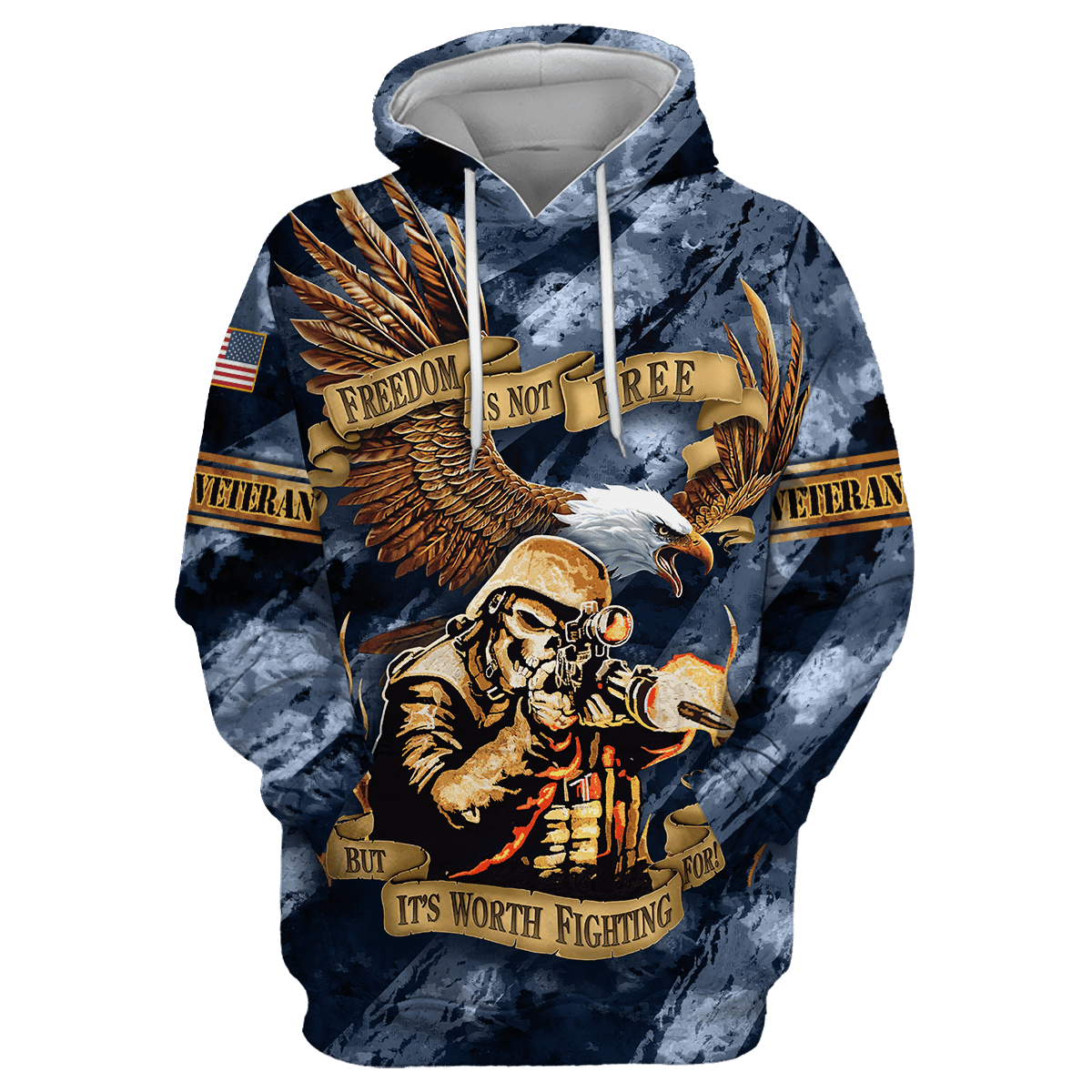 Free Is Not Free But It's Worth Fighting For - Polo With Pocket , Gifts for veterans