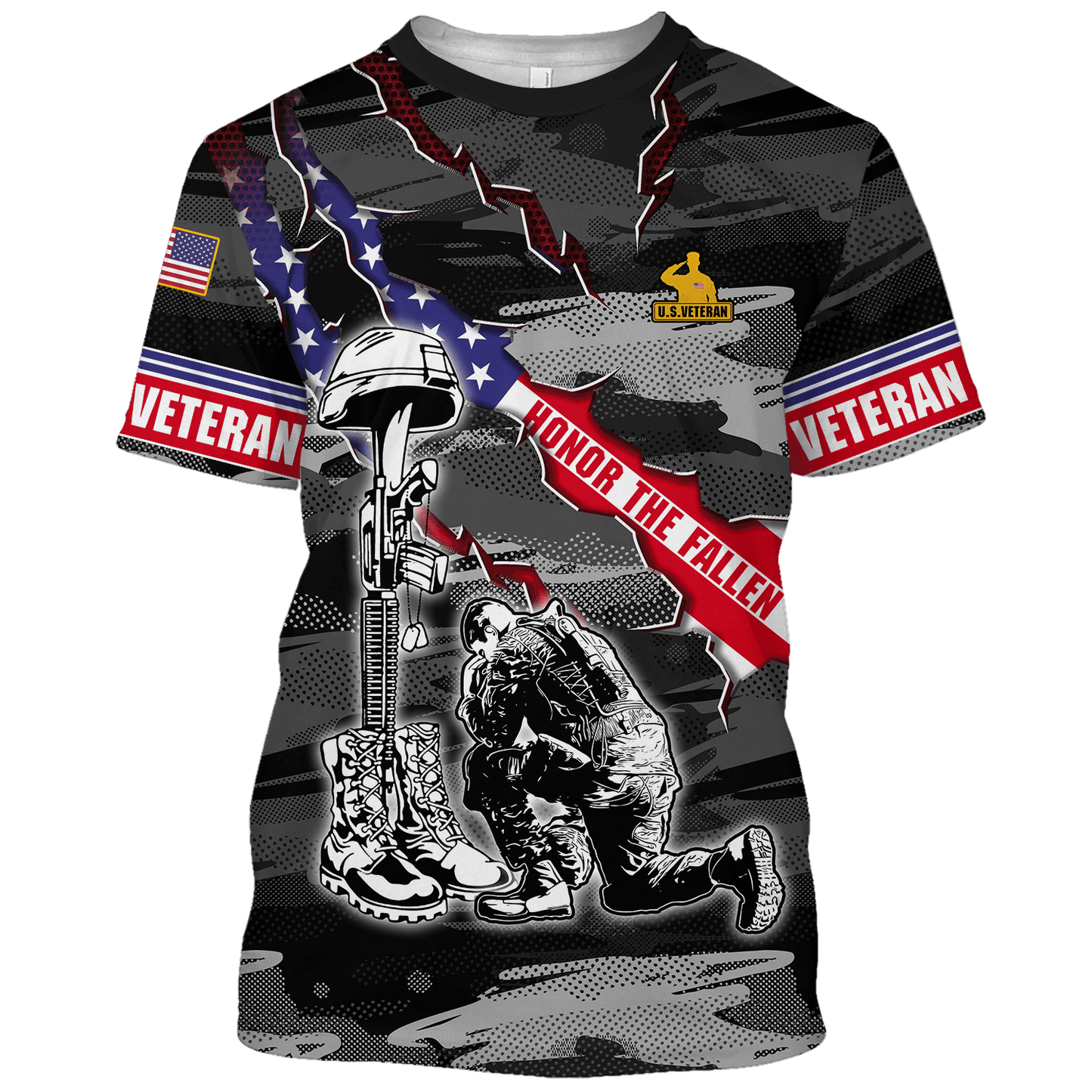US Veteran Honor The Fallen Memorial Day - Polo With Pocket , Gifts for veterans