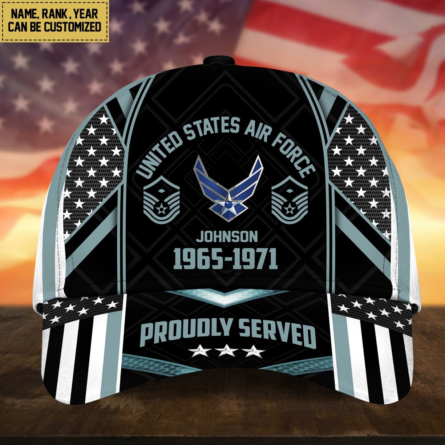 Premium Custom Name, Rank And Years of Service US Veterans Cap huda160802
