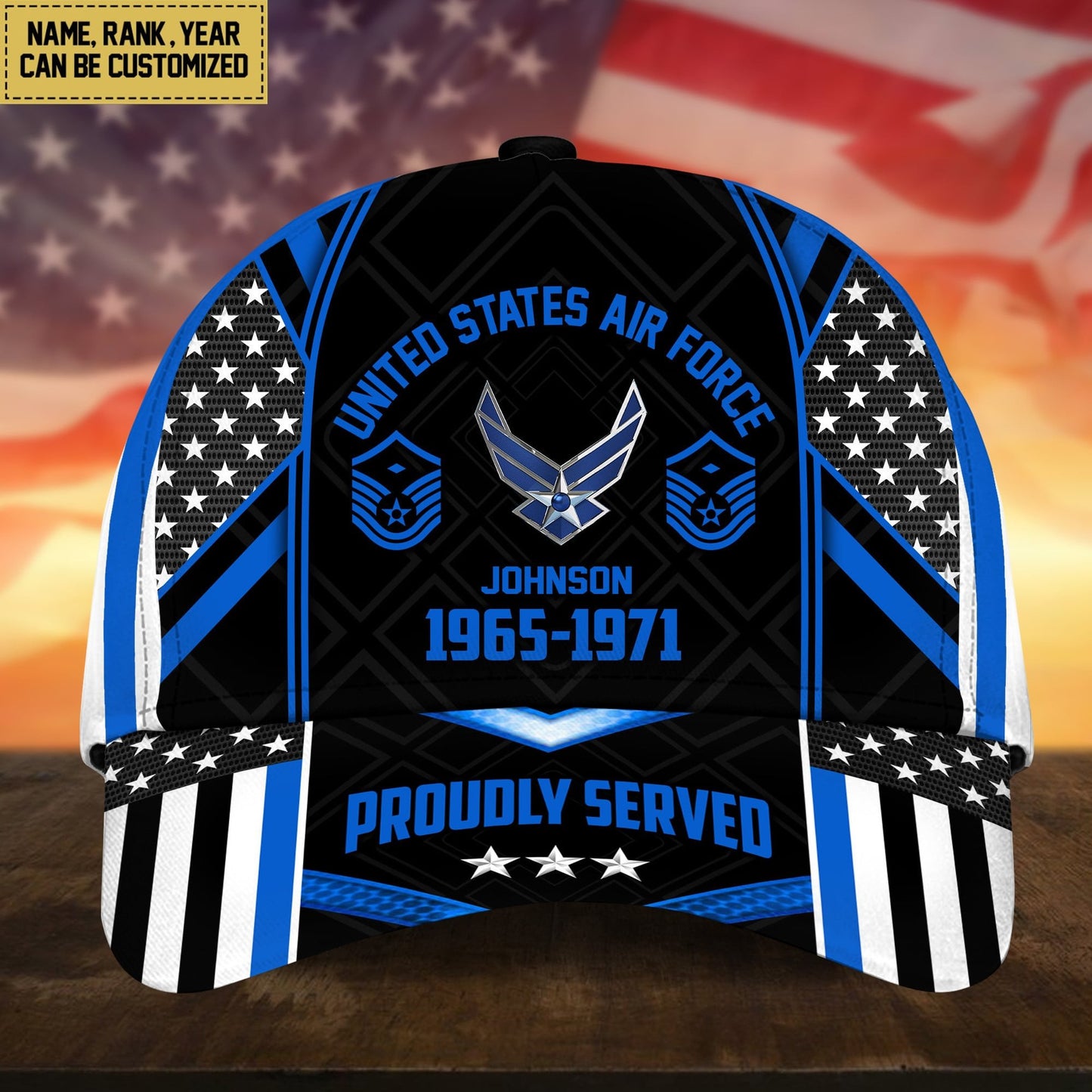 Premium Custom Name, Rank And Years of Service US Veterans Cap huda160802