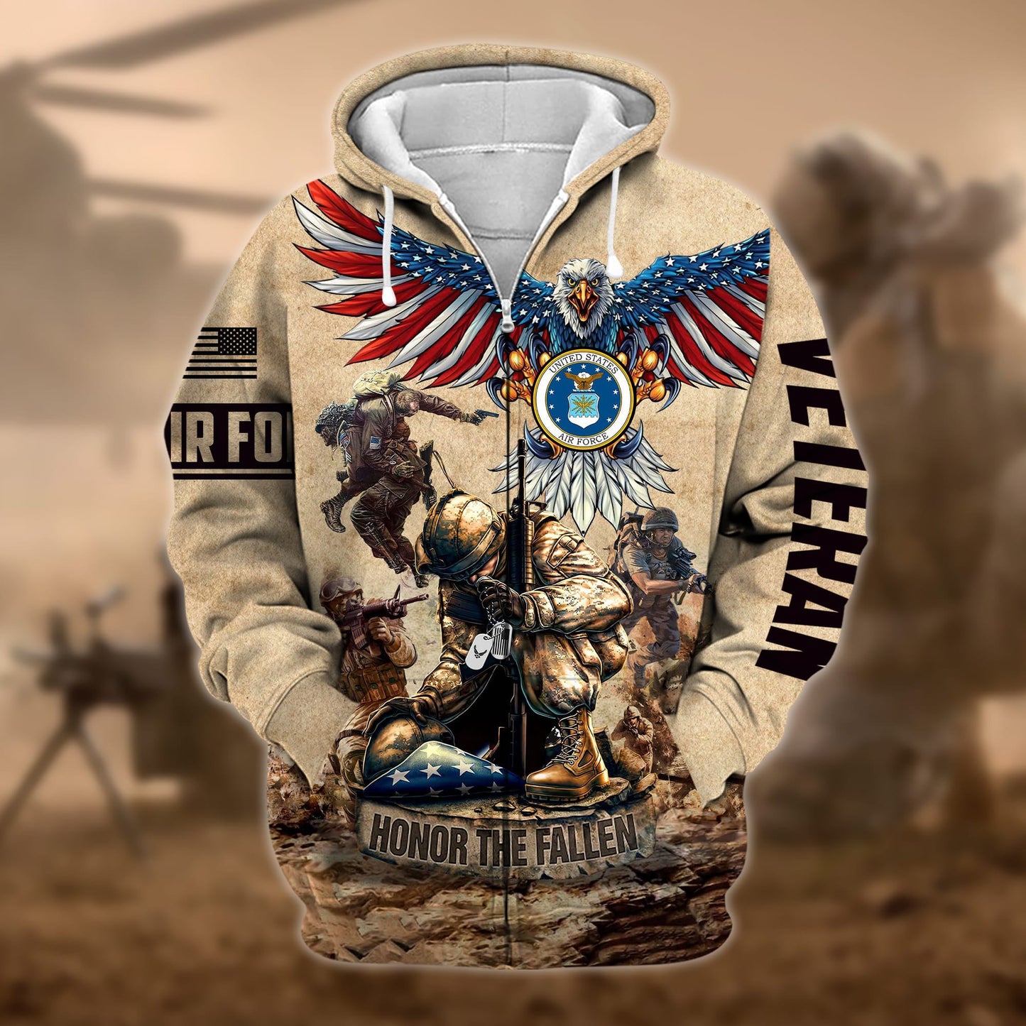 Premium Honoring All Who Served US Veteran Zip Hoodie HB130905, easychoo.com