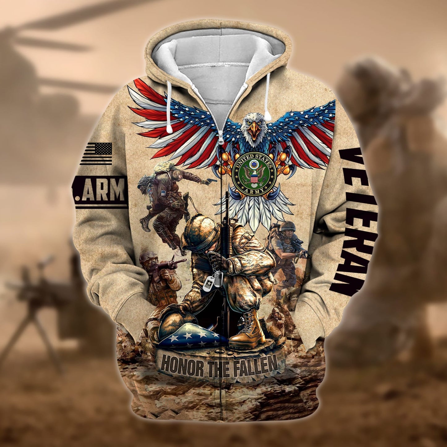 Premium Honoring All Who Served US Veteran Zip Hoodie HB130905, easychoo.com