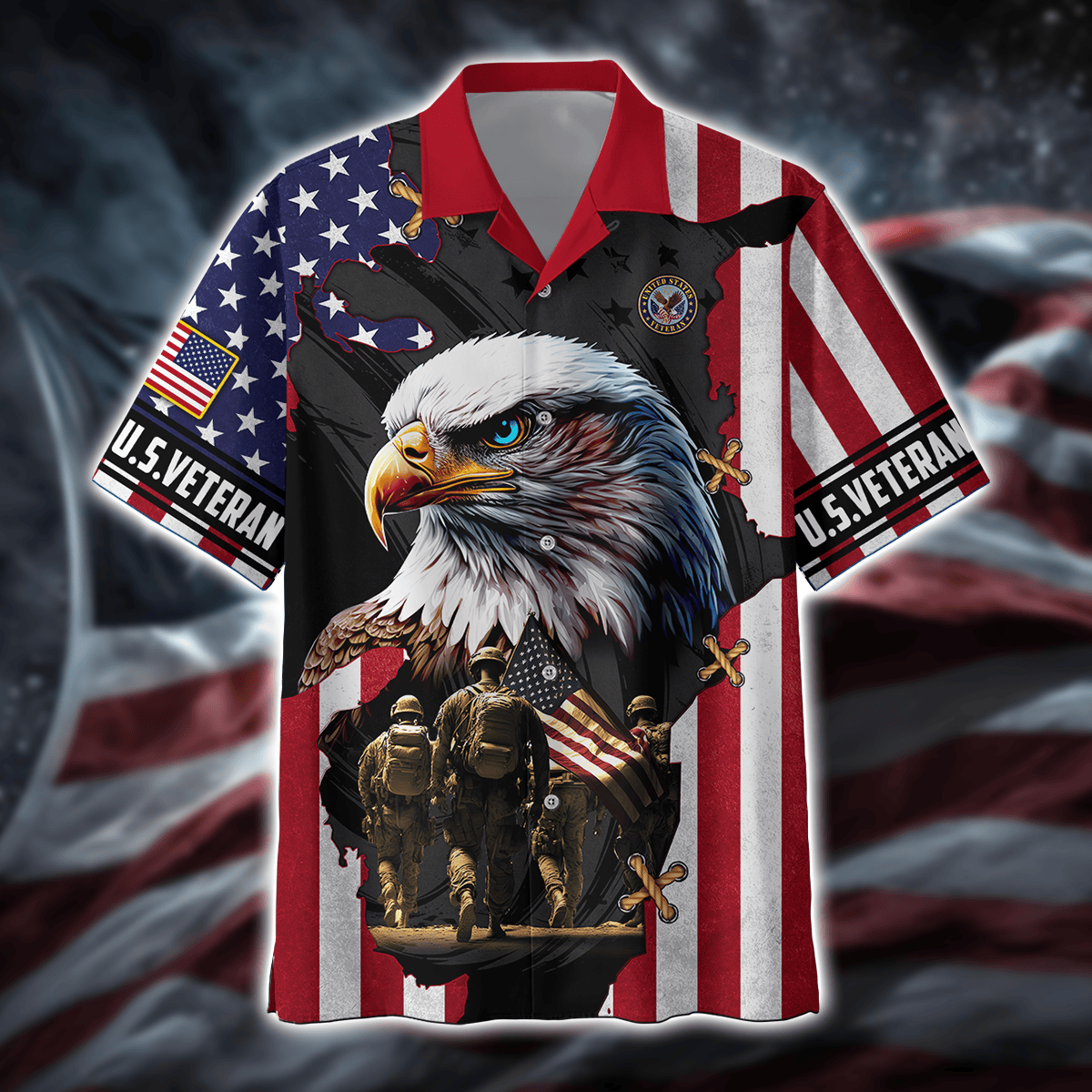 Eagle Blue Eyes With Solider U.S - U.S Veterans Shirts 2024 , Gifts for veterans