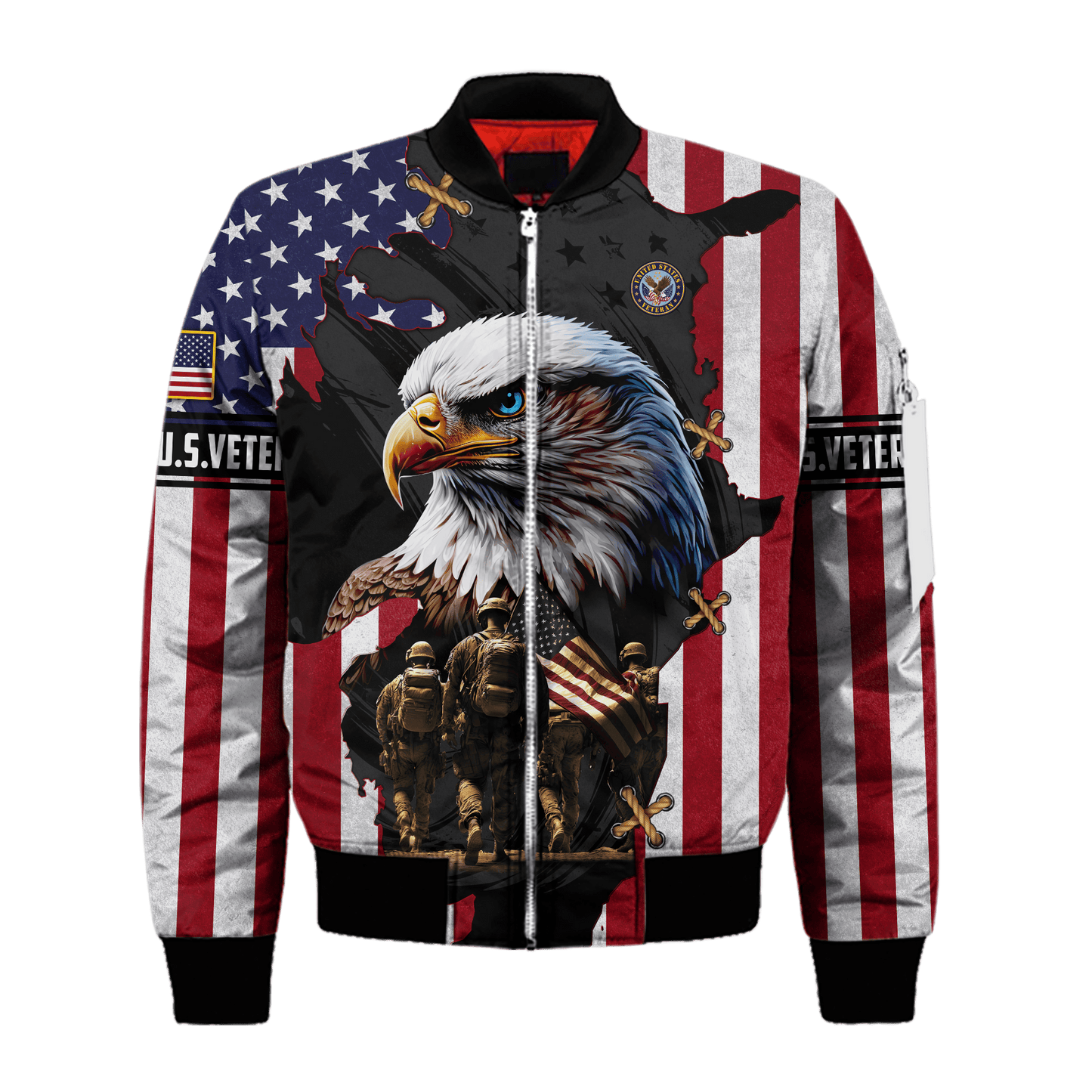 Eagle Blue Eyes With Solider U.S - U.S Veterans Shirts 2024 , Gifts for veterans