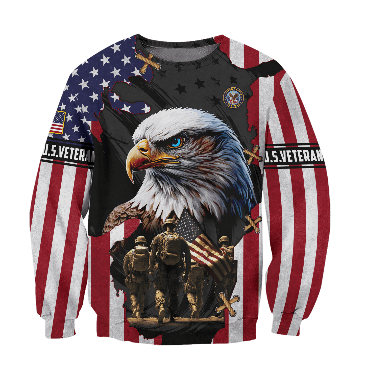 Eagle Blue Eyes With Solider U.S - U.S Veterans Shirts 2024 , Gifts for veterans