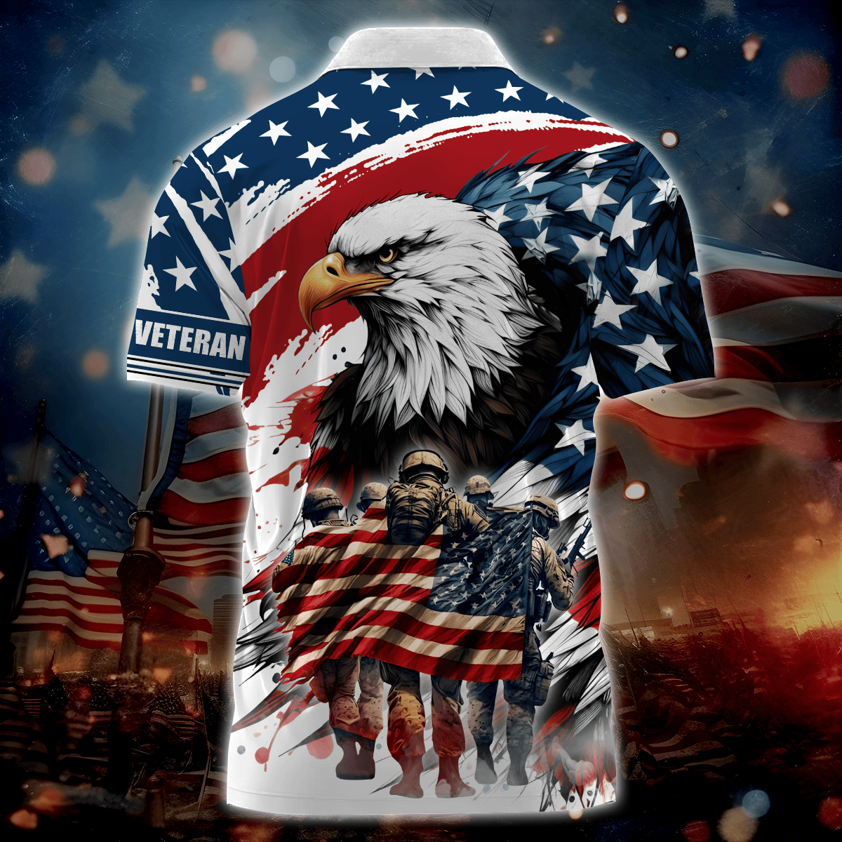 Apparel, Independence Day, Let Freedom Ring - Zipper Polo Shirt , Gifts for veterans, easychoo.com