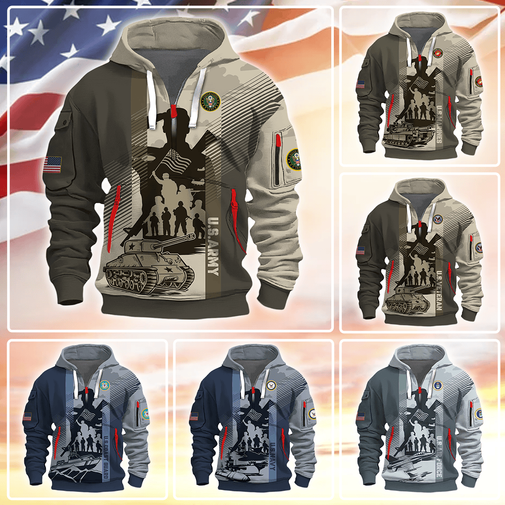 Apparel Veterans - Hoodie Half Zipper , Gifts for veterans