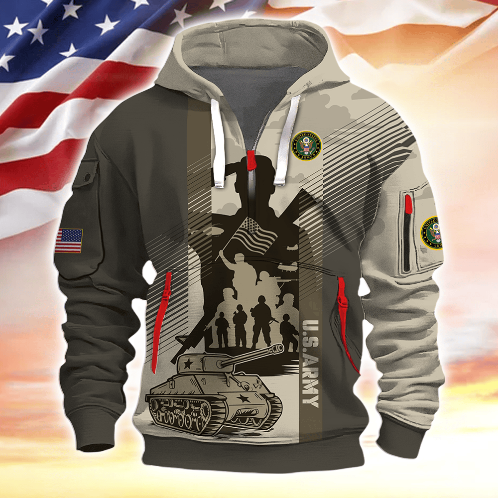 Apparel Veterans - Hoodie Half Zipper , Gifts for veterans
