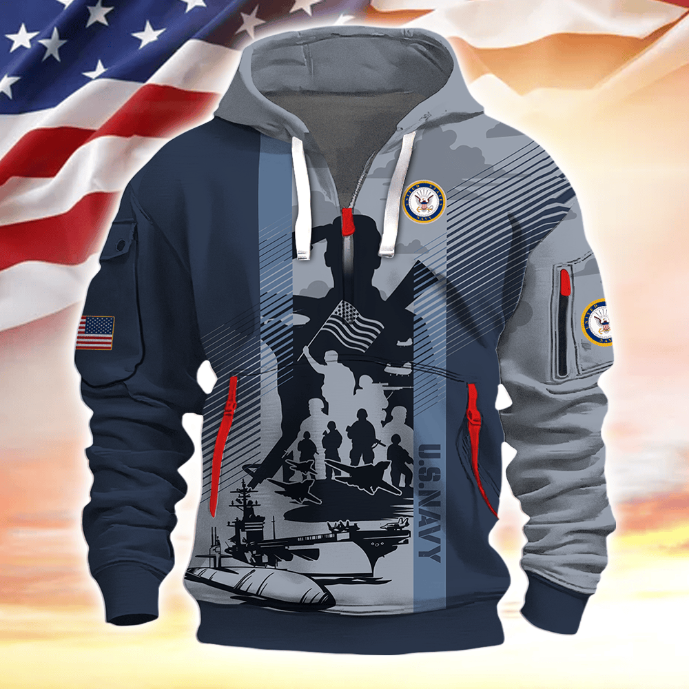Apparel Veterans - Hoodie Half Zipper , Gifts for veterans