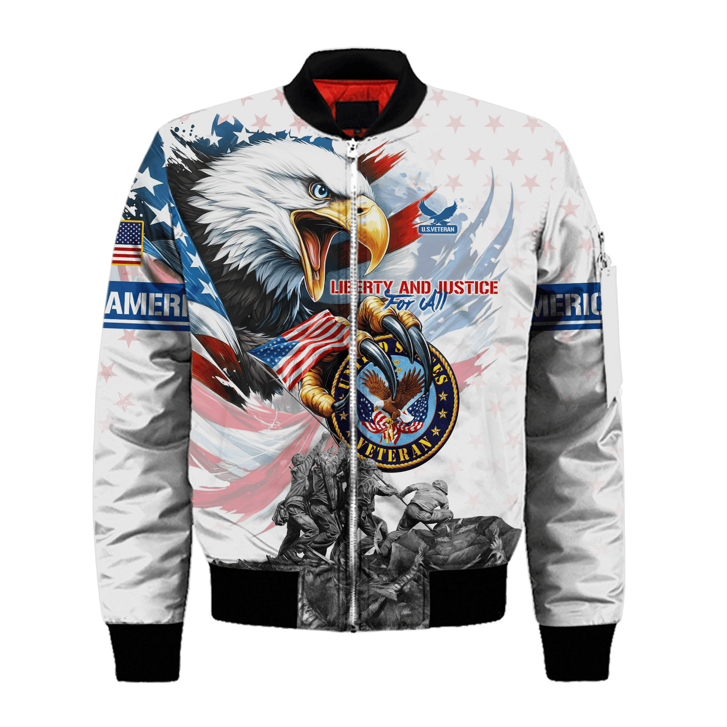 LIBERTY AND JUSTICE FOR ALL - ALL OVER PRINTS SHIRT , Gifts for veterans