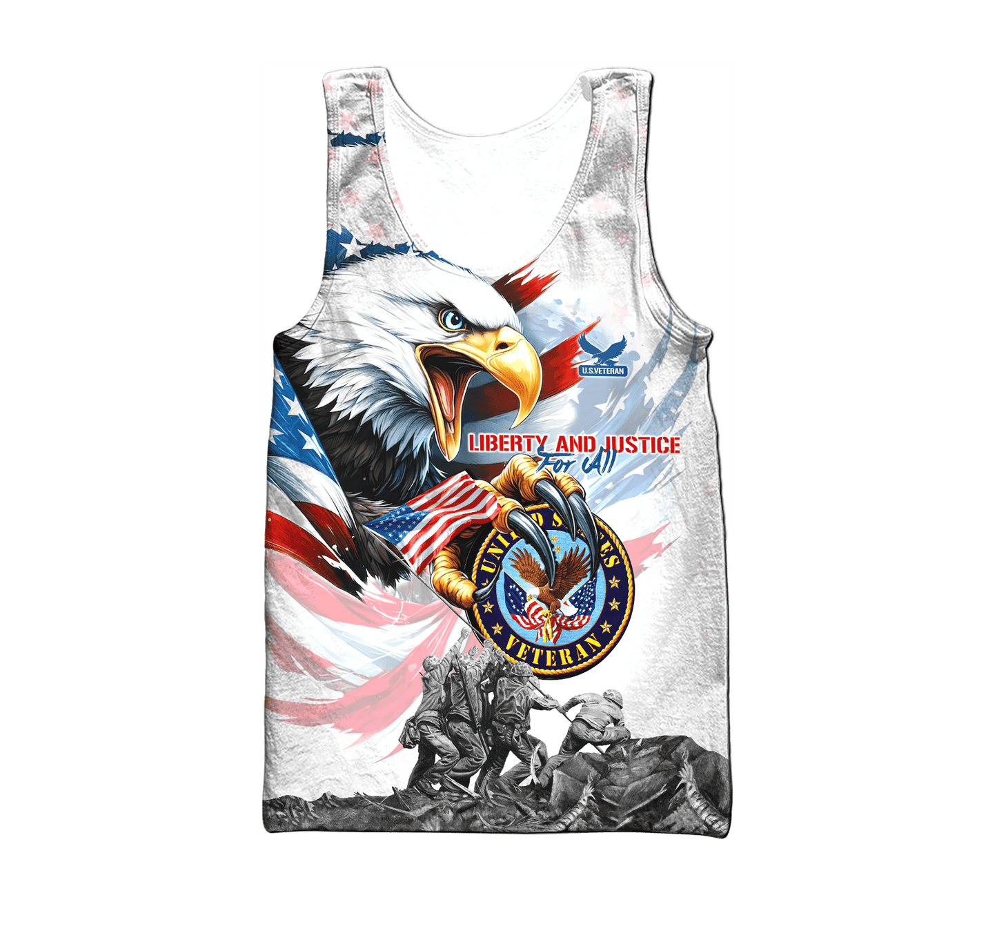 LIBERTY AND JUSTICE FOR ALL - ALL OVER PRINTS SHIRT , Gifts for veterans