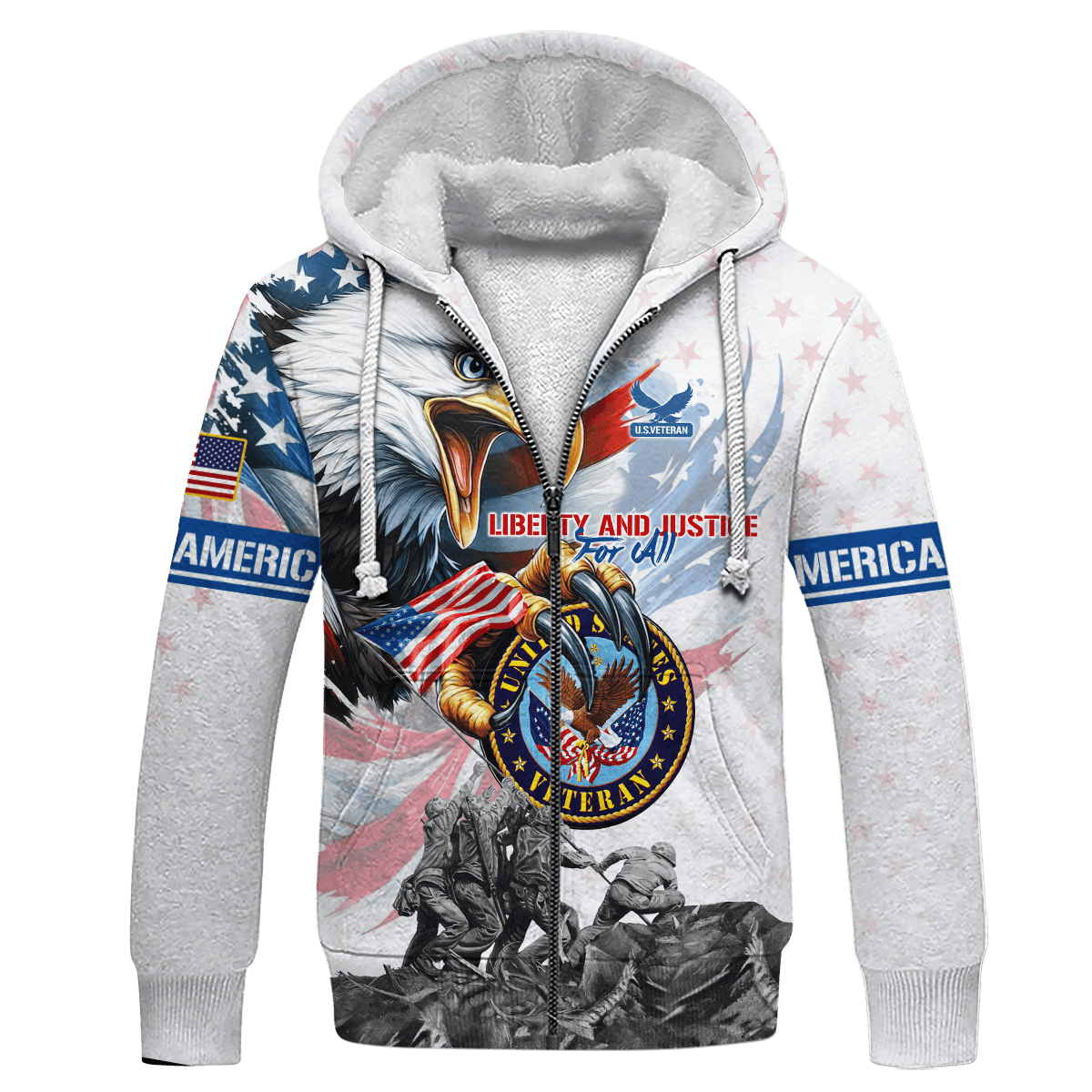LIBERTY AND JUSTICE FOR ALL - ALL OVER PRINTS SHIRT , Gifts for veterans