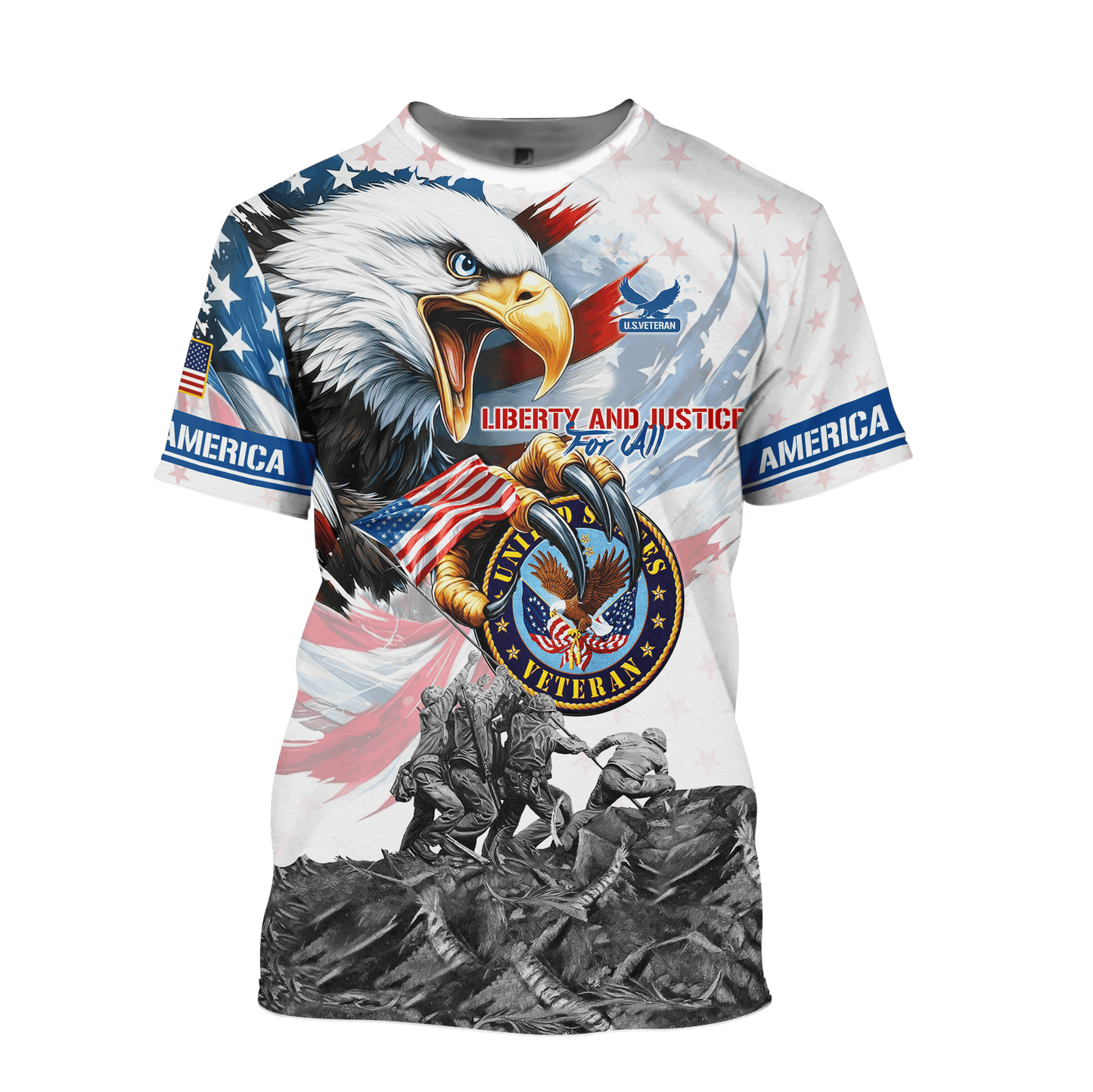 LIBERTY AND JUSTICE FOR ALL - ALL OVER PRINTS SHIRT , Gifts for veterans