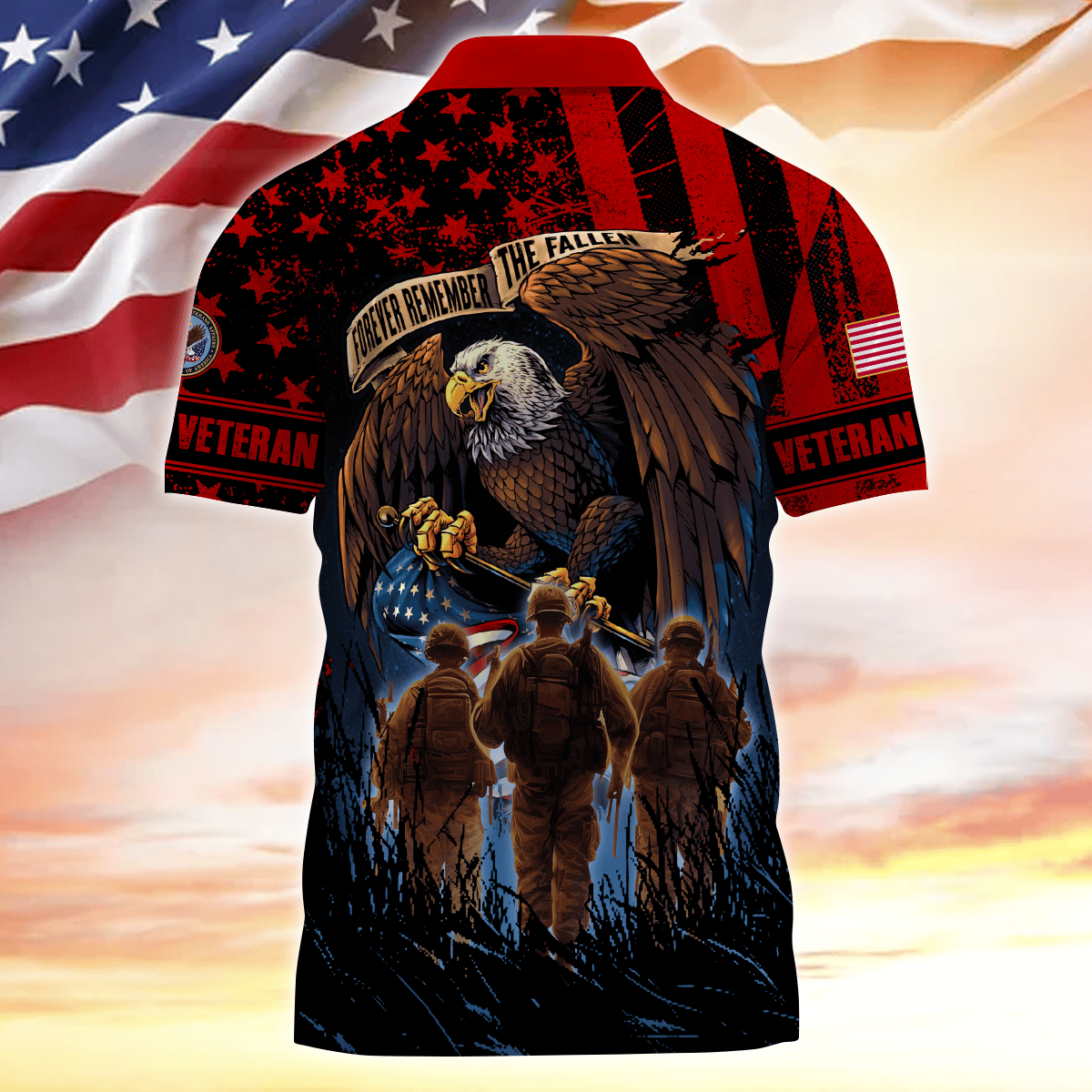 Apparel - Forever Remember The Fallen - Zipper Polo , Gifts for veterans