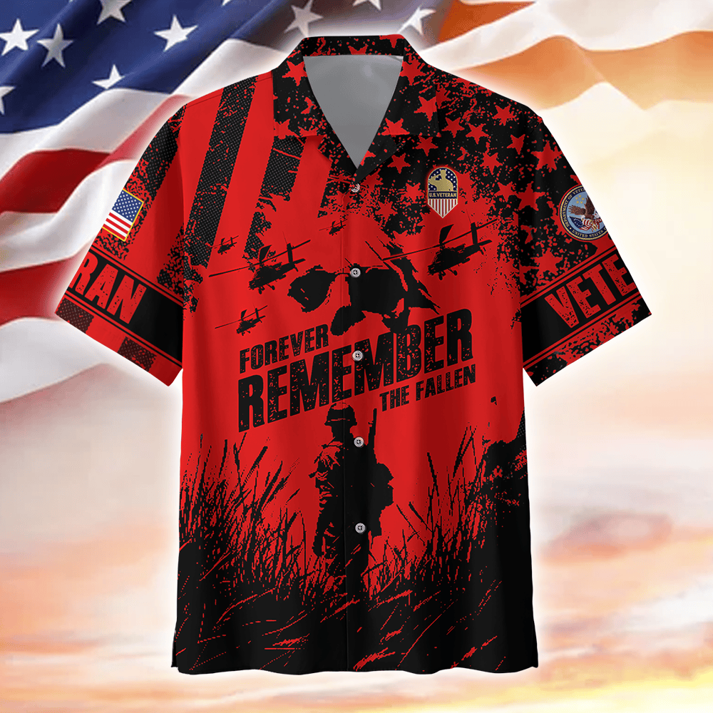 Apparel - Forever Remember The Fallen - Hawaiian Shirt , Gifts for veterans