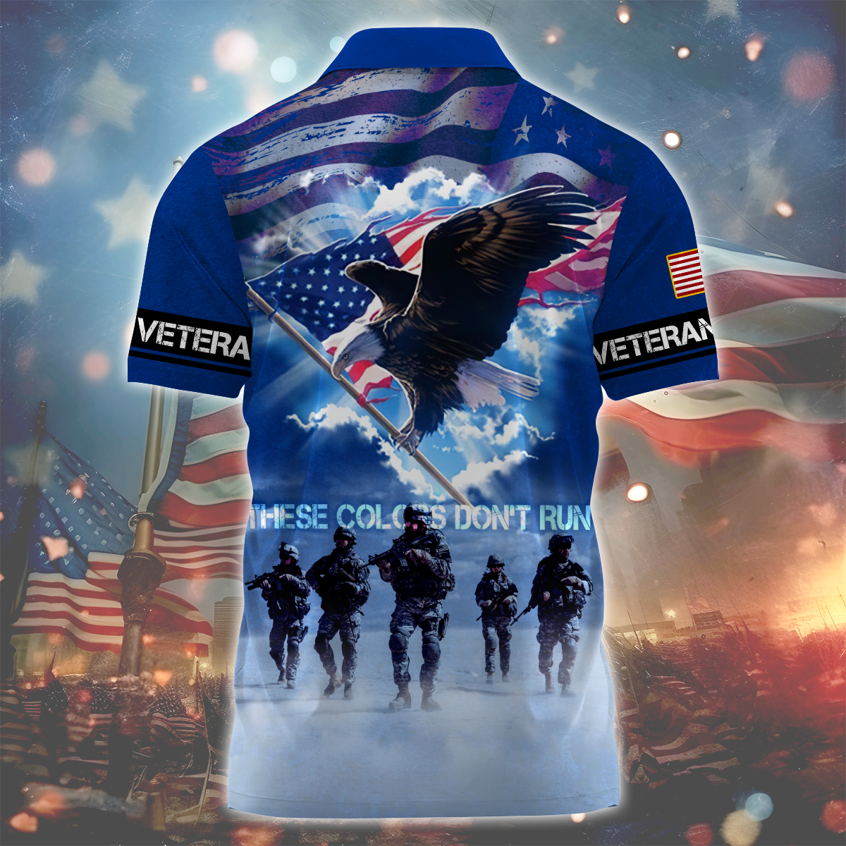 Veterans Shirt - These Colors Don't Run - Zipper Polo , Gifts for veterans, easychoo.com
