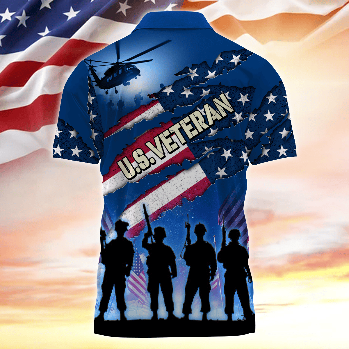 Premium American Pride US Veterans, Gifts For Independence Day, Zipper Polo , Gifts for veterans, easychoo.com