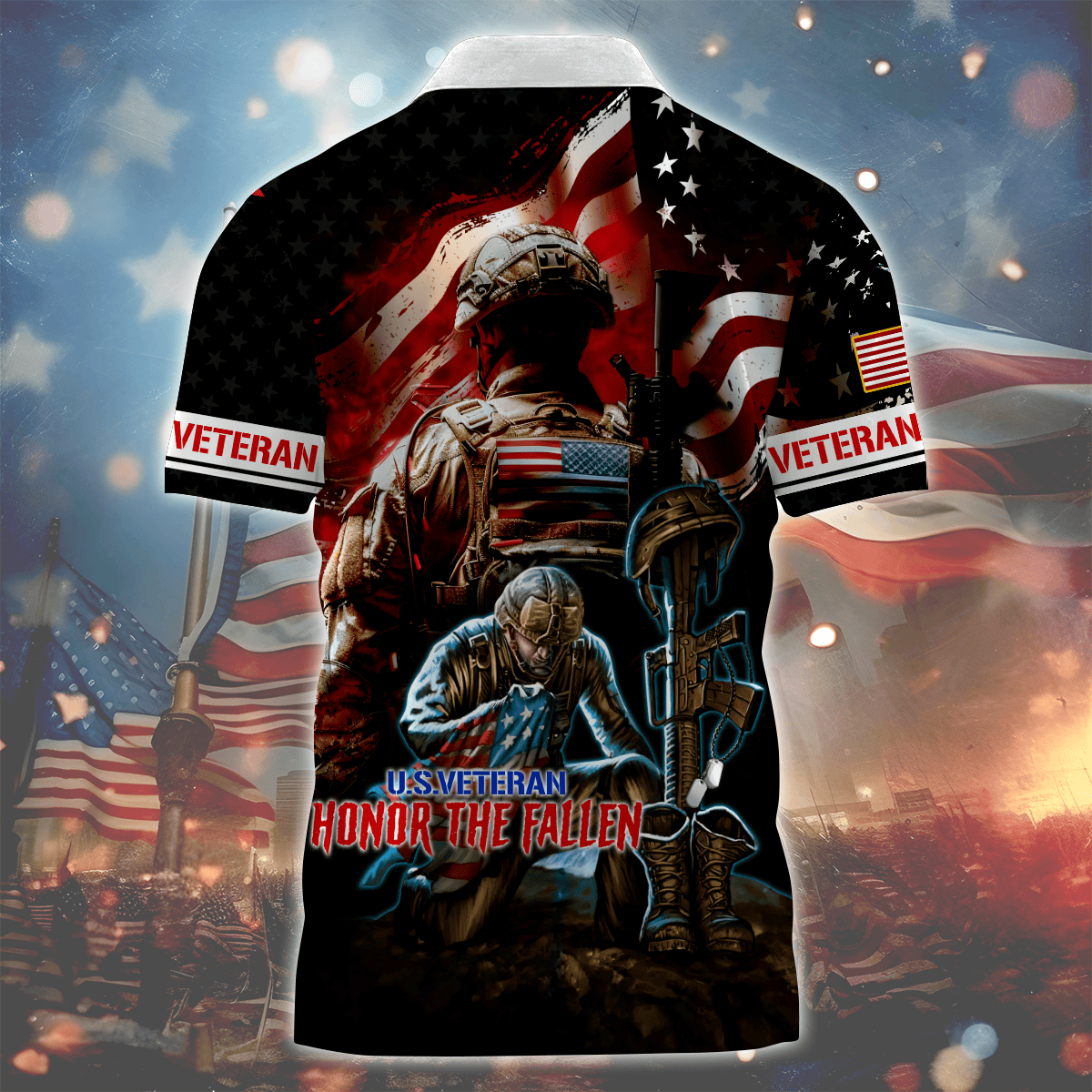 Veterans Shirt - Honor The Fallen - Zipper Polo , Gifts for veterans, easychoo.com