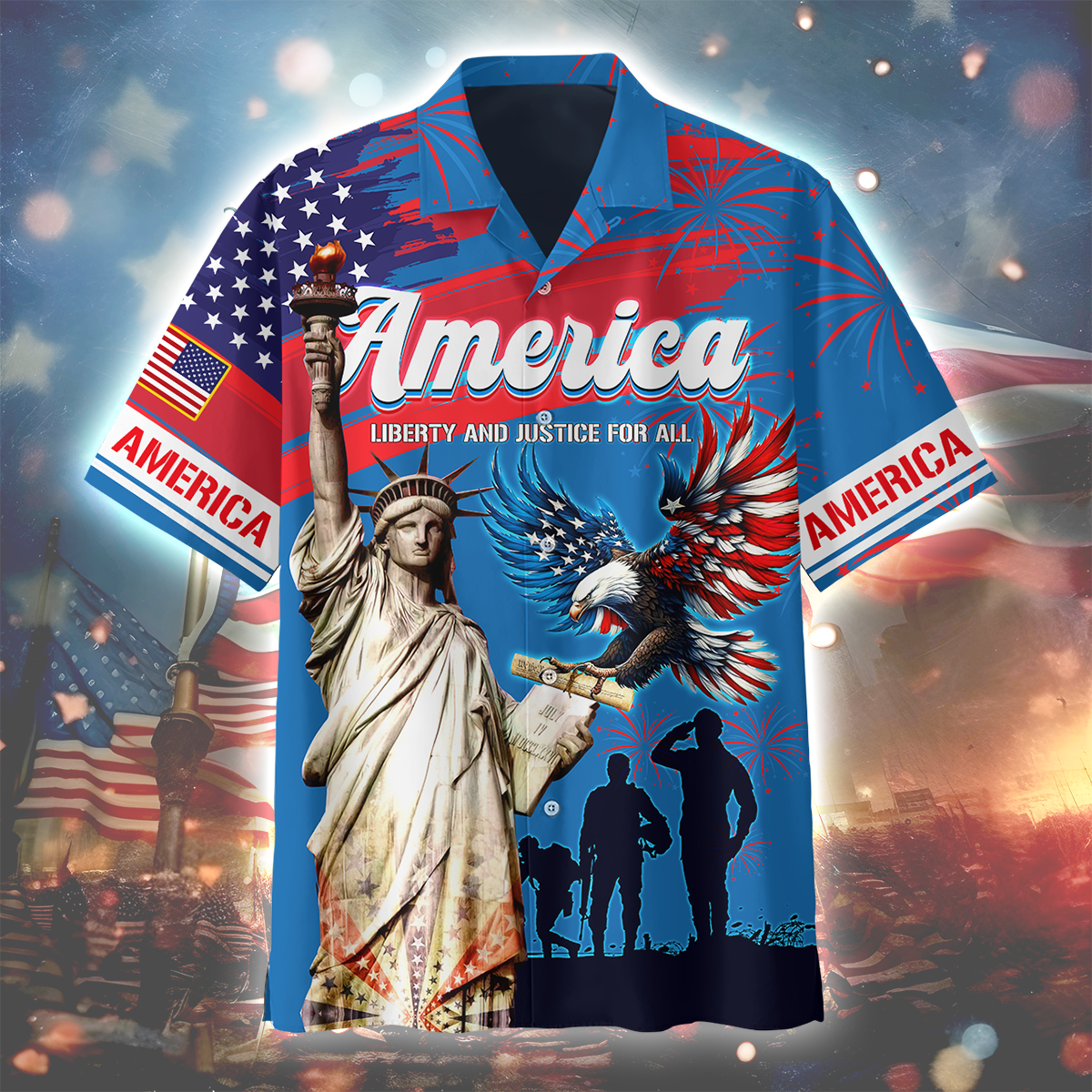 Independence Day - Liberty and Justice For All - All Over Prints , Gifts for veterans