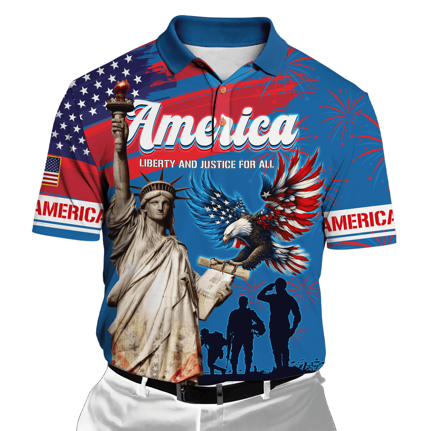 Independence Day - Liberty and Justice For All - All Over Prints , Gifts for veterans