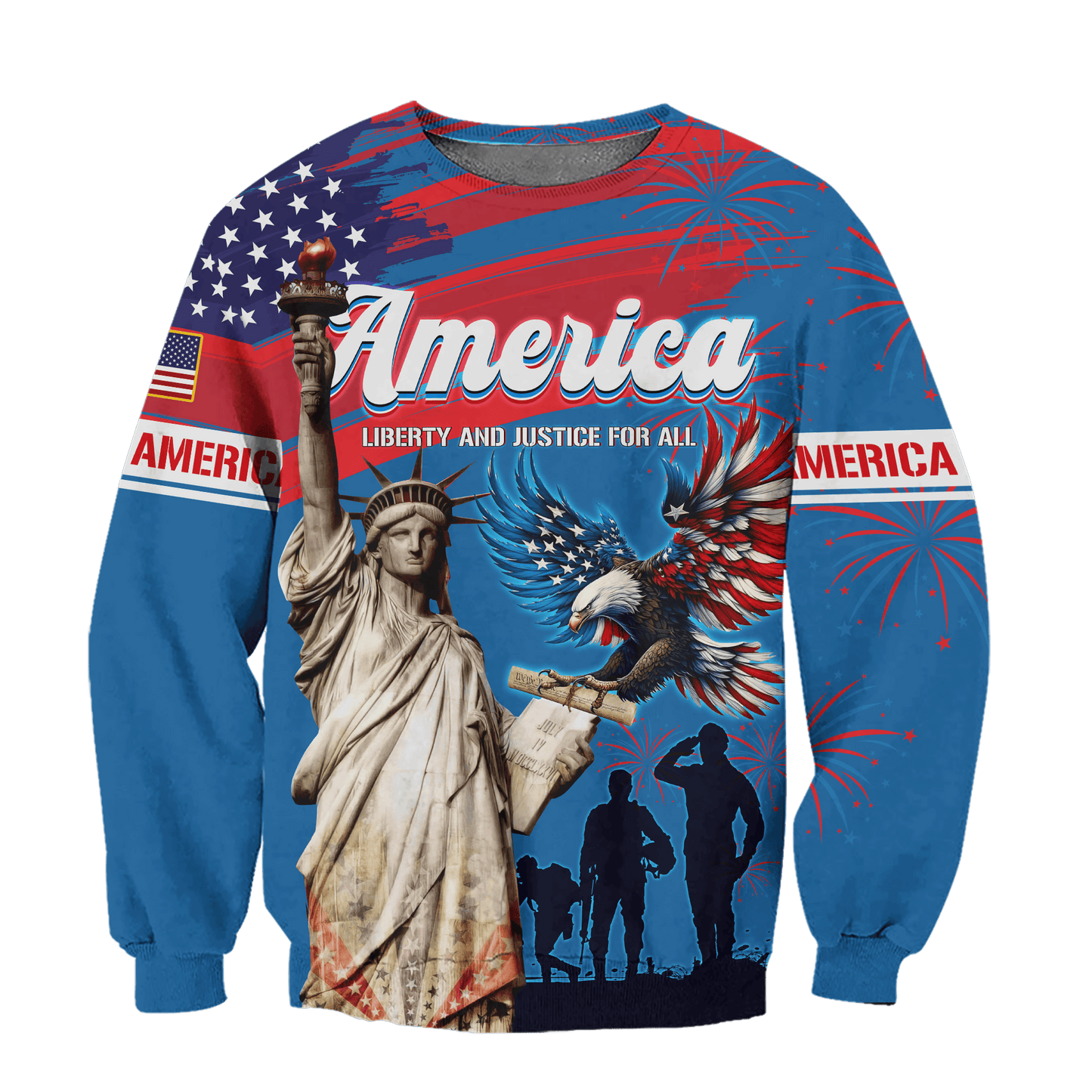 Independence Day - Liberty and Justice For All - All Over Prints , Gifts for veterans