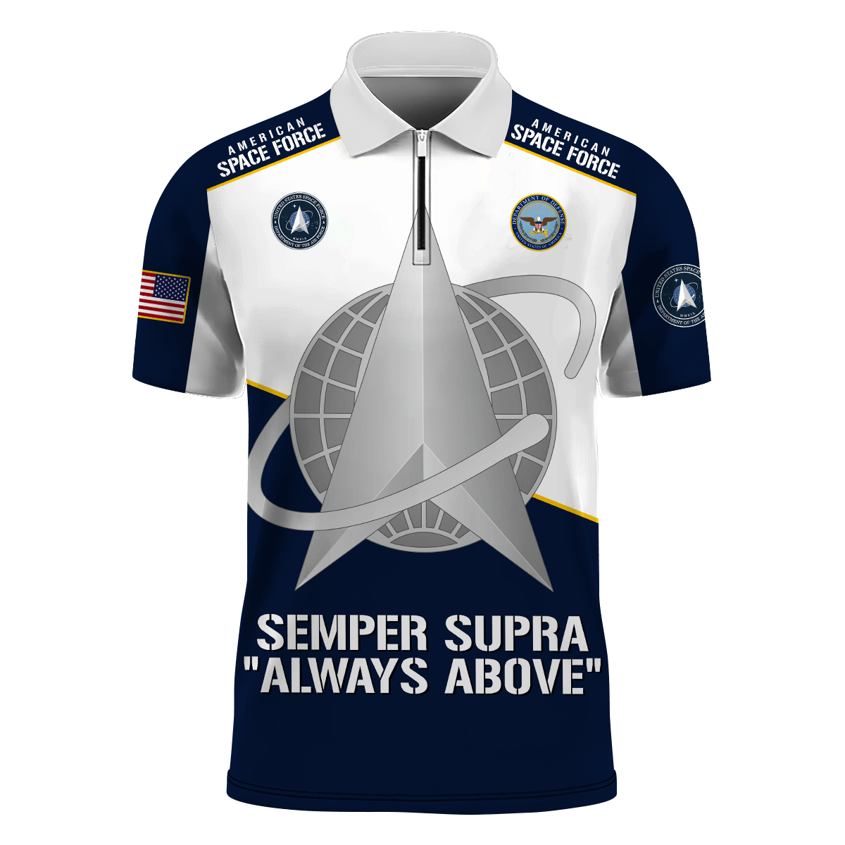 Premium U.S - United States Armed Forces - Zipper Polo shirt , Gifts for veterans, easychoo.com