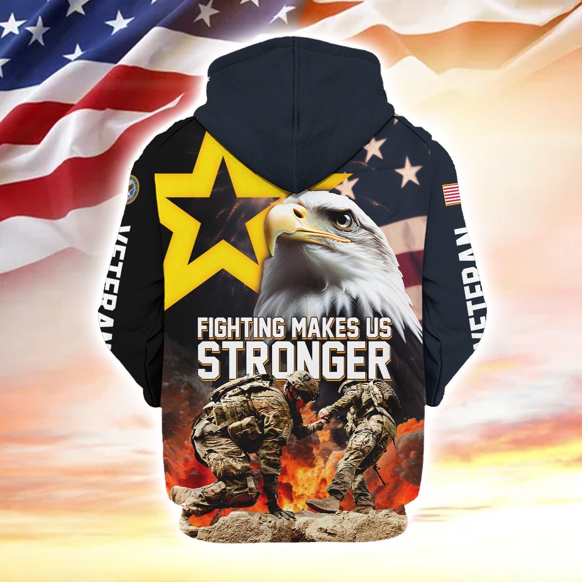 Apparel, Fighting Makes US Stronger, US Veterans Zip Hoodie , Gifts for veterans, easychoo.com