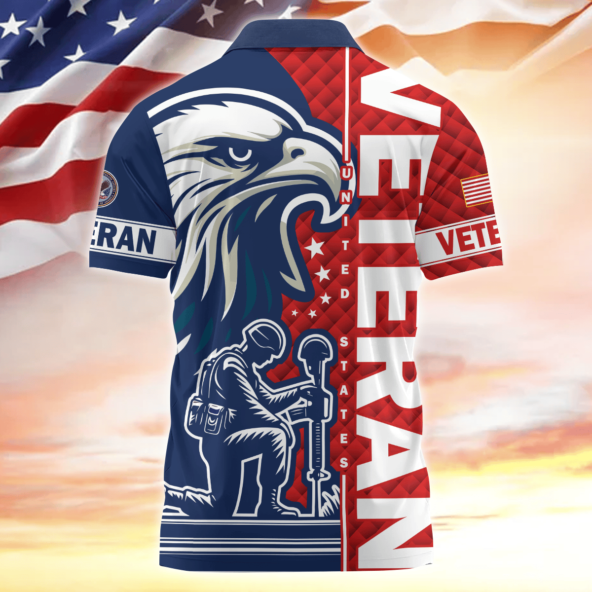 Premium Proudly Served US Veterans - Zipper Polo , Gifts for veterans, easychoo.com
