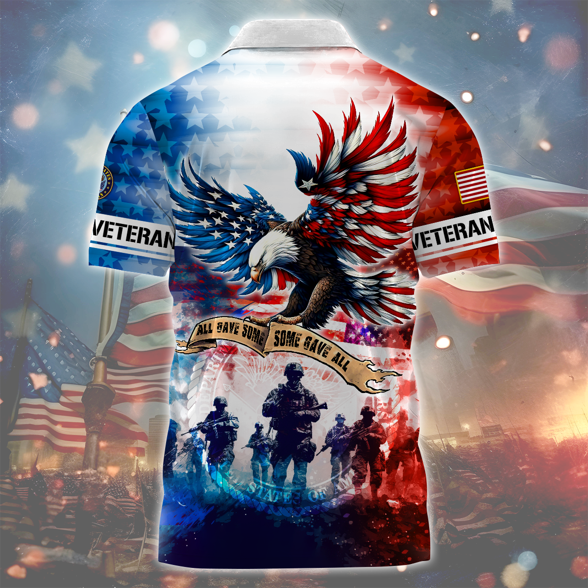 PREMIUM ALL GAVE SOME, SOME GAVE ALL - Zipper Polo , Gifts for veterans