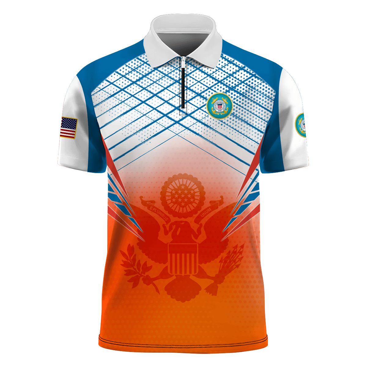 Premium U.S - United States Armed Forces scratch - Sport Zipper Polo shirt , Gifts for veterans