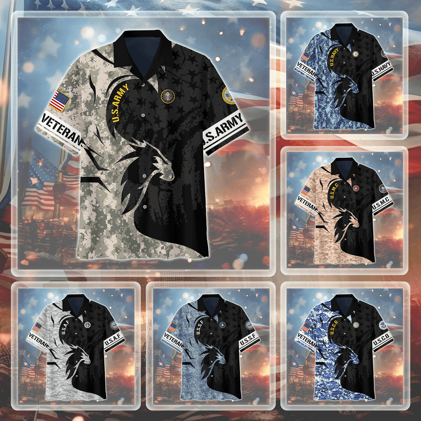Premium Armed Force Veterans Hawaiian Shirt , Gifts for veterans