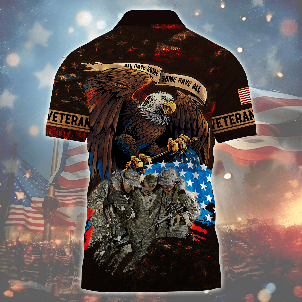 U.SApparel - All Gave Some, Some Gave All Veterans U.S - Zipper Polo , Gifts for veterans, easychoo.com