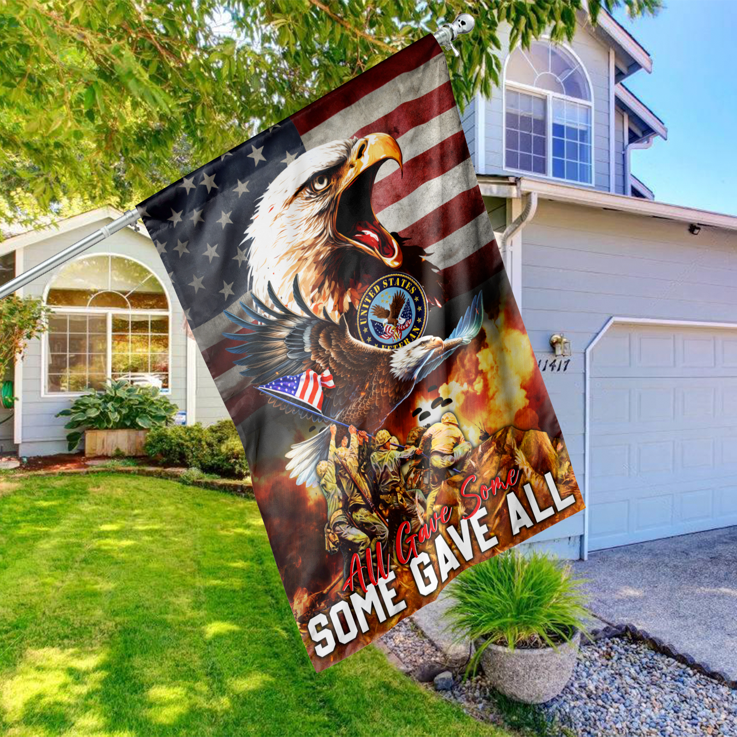 ALL GAVE SOME - SOME GAVE ALL - AMERICAN FLAG , Gifts for veterans, easychoo.com