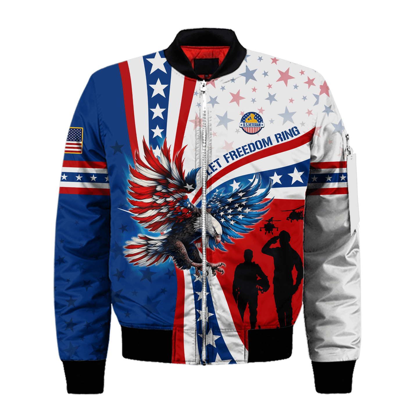 Apparel - Let Freedom Ring - Veterans Day, Zip Hoodie , Gifts for veterans