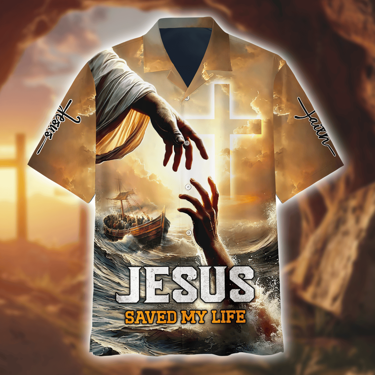 Apparel- Jesus saved my life - All Over Prints Hawaiian Shirt