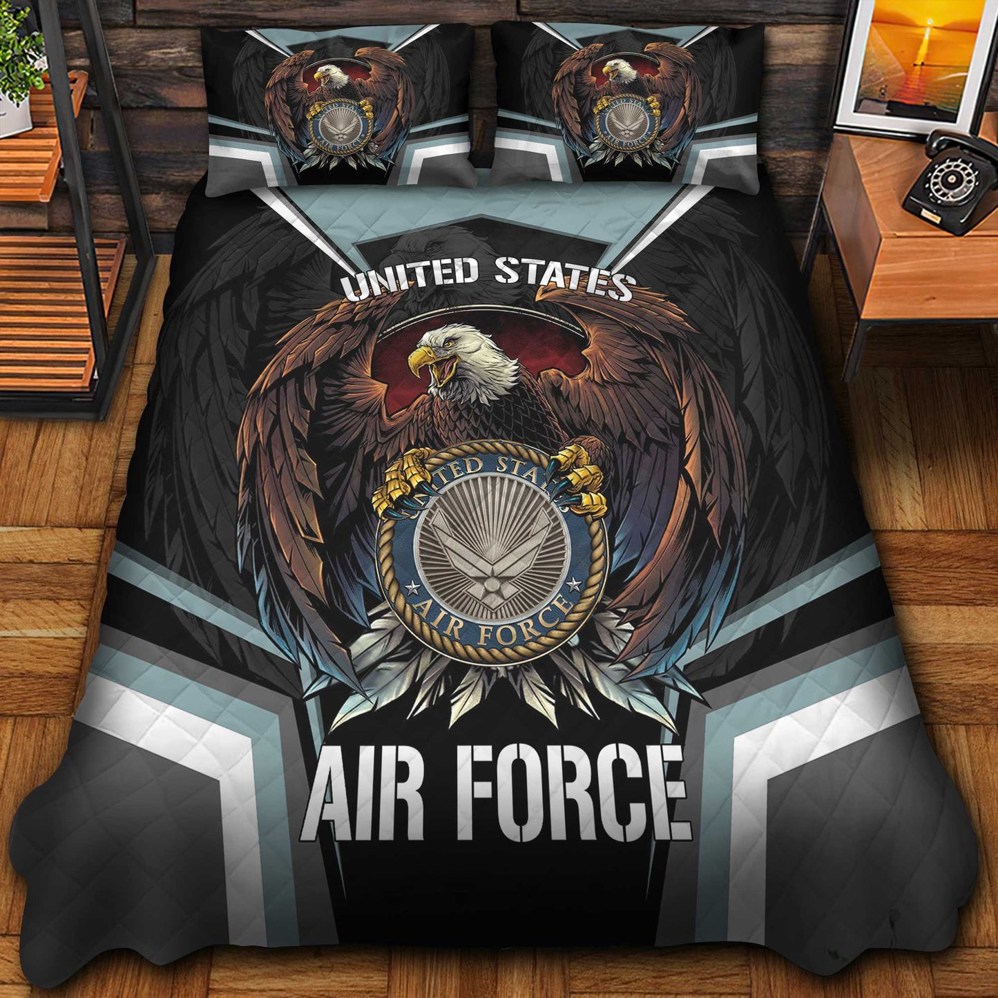 Premium Eagle US Veterans Bedding Set, Gifts For Independence Day, Father's Day, Veterans Day, Gifts For Dad, Gifts For Husband Veteran da290702