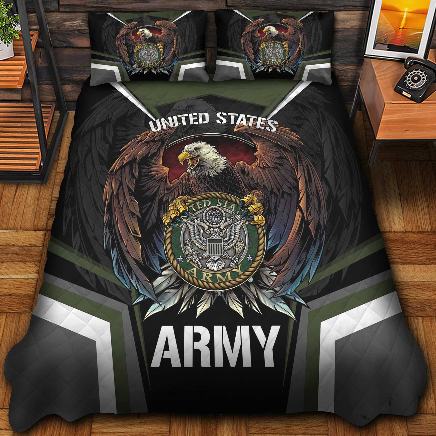 Premium Eagle US Veterans Bedding Set, Gifts For Independence Day, Father's Day, Veterans Day, Gifts For Dad, Gifts For Husband Veteran da290702