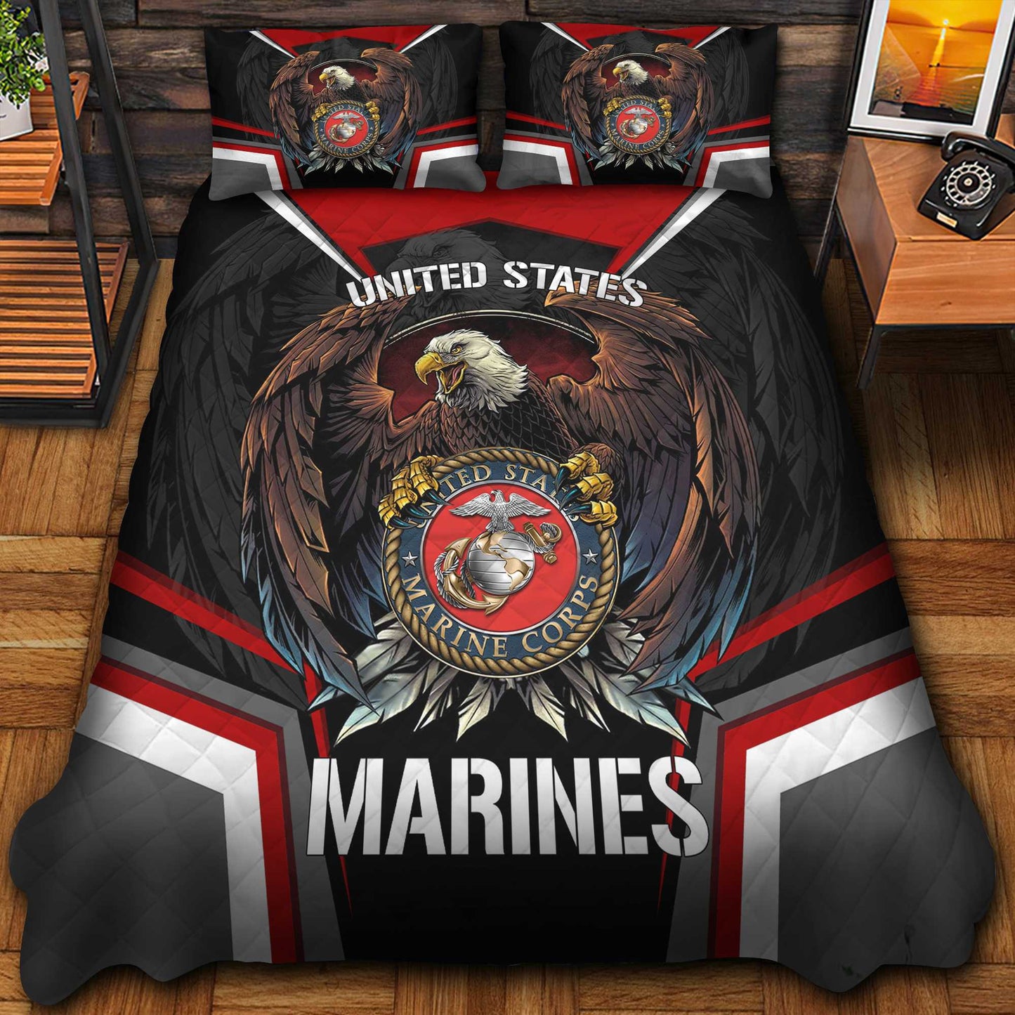 Premium Eagle US Veterans Bedding Set, Gifts For Independence Day, Father's Day, Veterans Day, Gifts For Dad, Gifts For Husband Veteran da290702