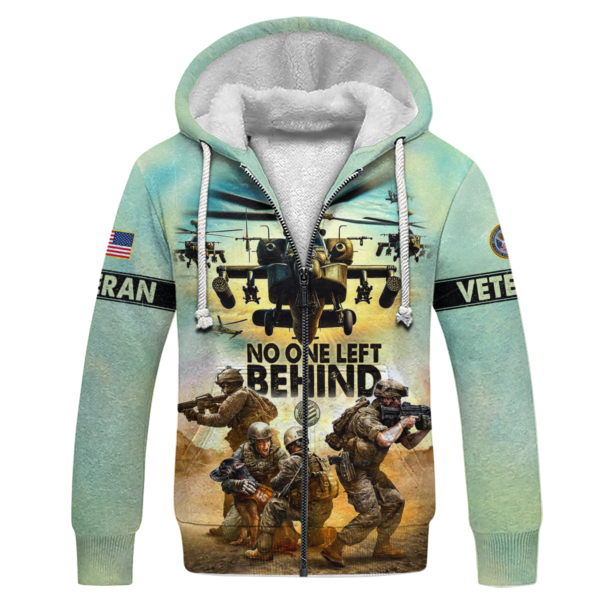 U.S. Veterans, No One Left Behind, Zip Hoodie , Gifts for veterans