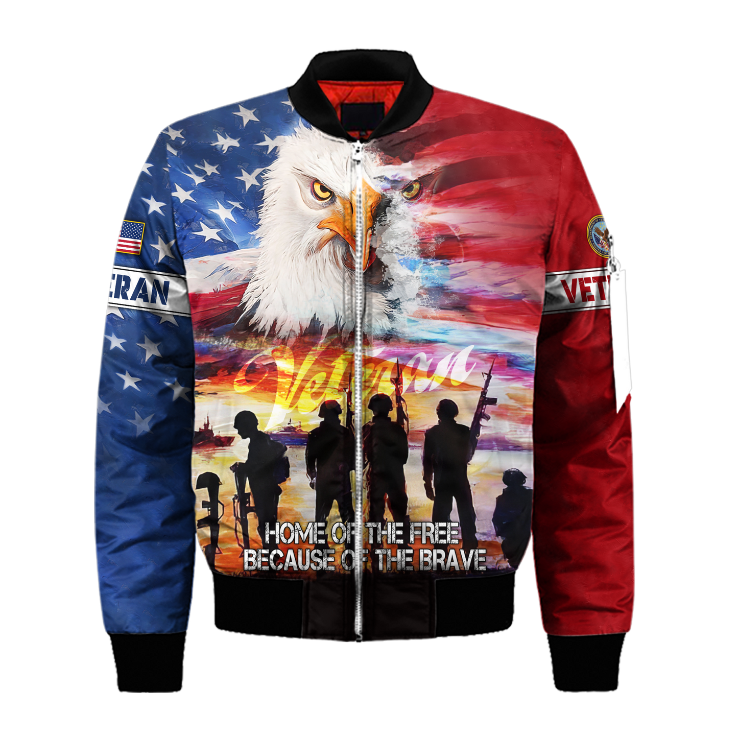 U.S. Veterans, Home Of The Free Because Of The Brave, Zip Hoodie , Gifts for veterans