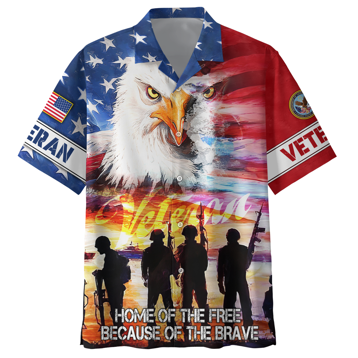 U.S. Veterans, Home Of The Free Because Of The Brave, Zip Hoodie , Gifts for veterans