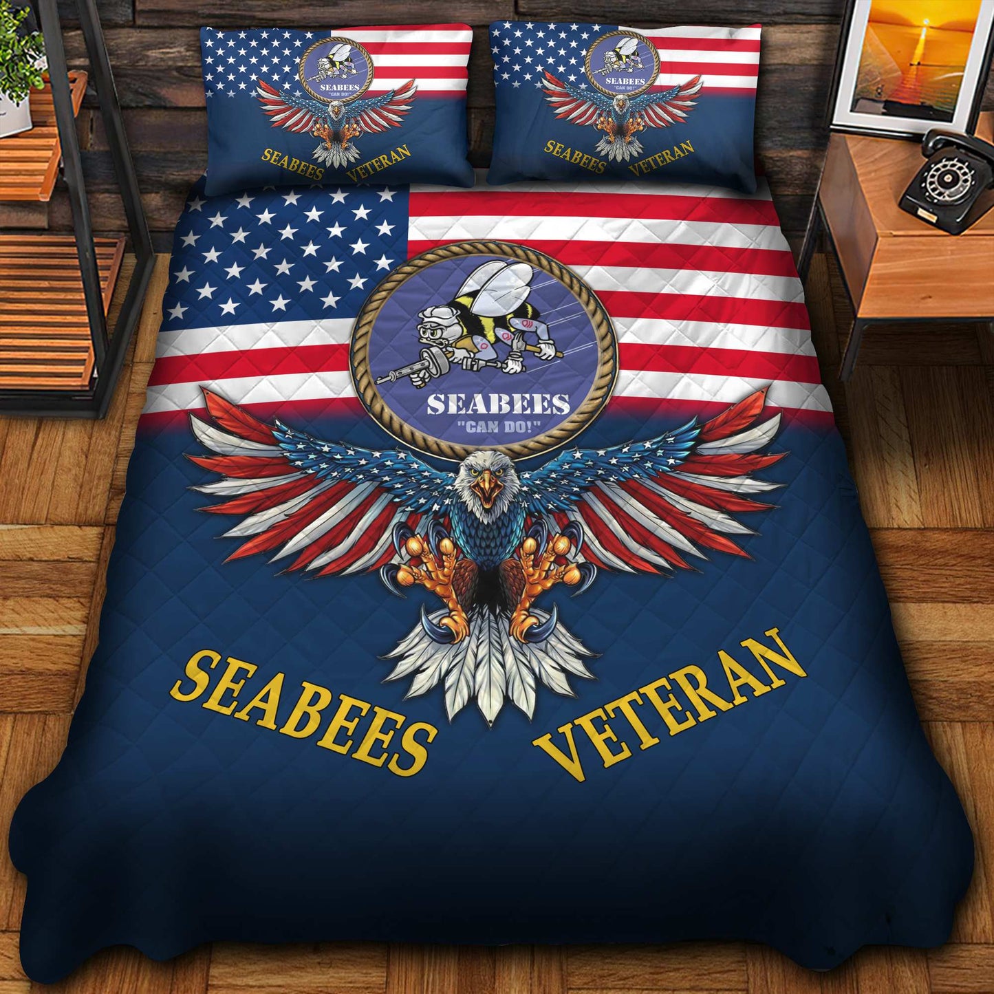 Premium Multiple US Military Services Veteran Bedding Set huda240903